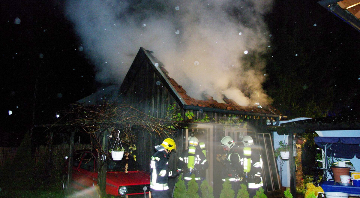 Vollbrand Gartenhaus / Foto: Presseteam Feuerwehr WN