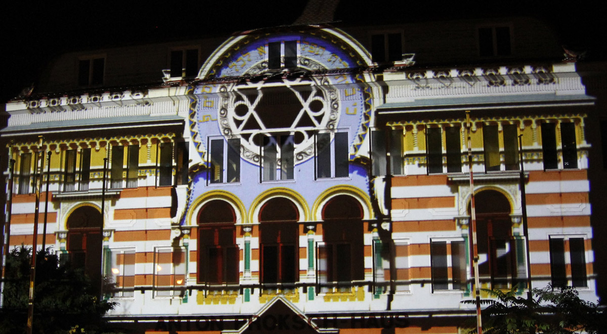 Projektion der Synagoge / Foto: Sammlung Sulzgruber