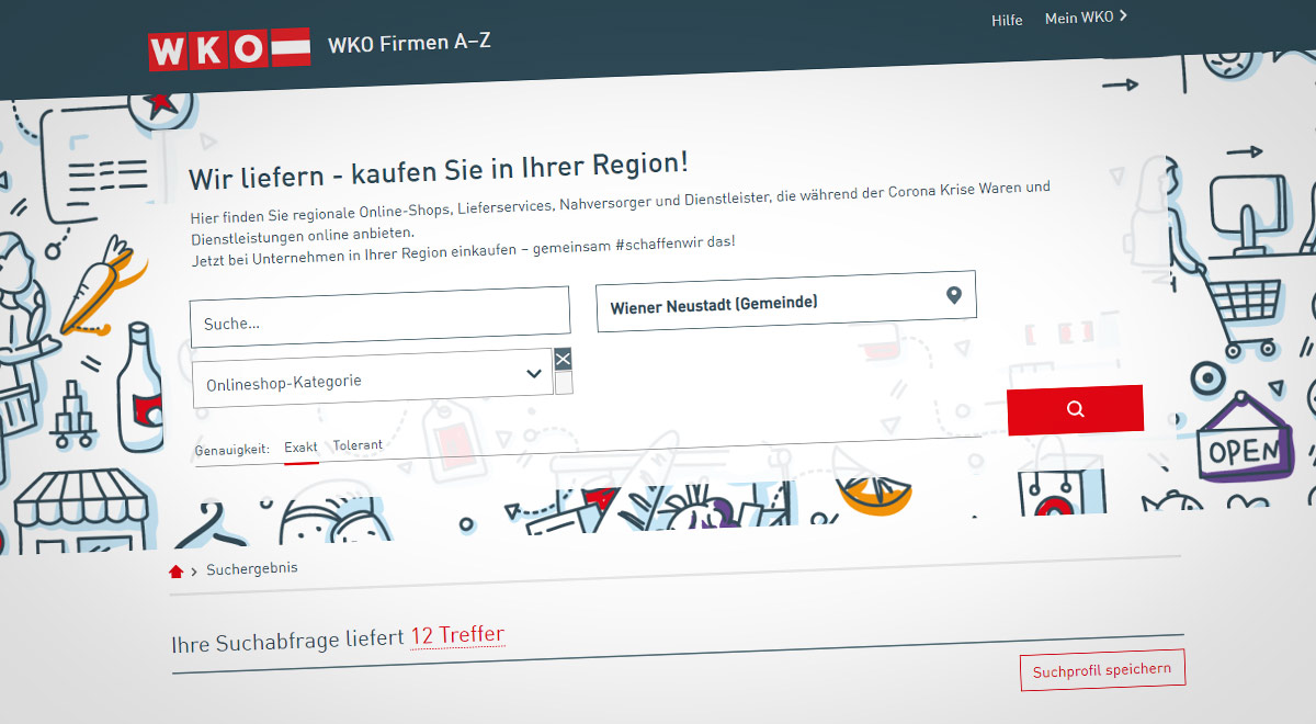 Plattform "regional einkaufen" / Foto: Screenshot firmen.wko.at