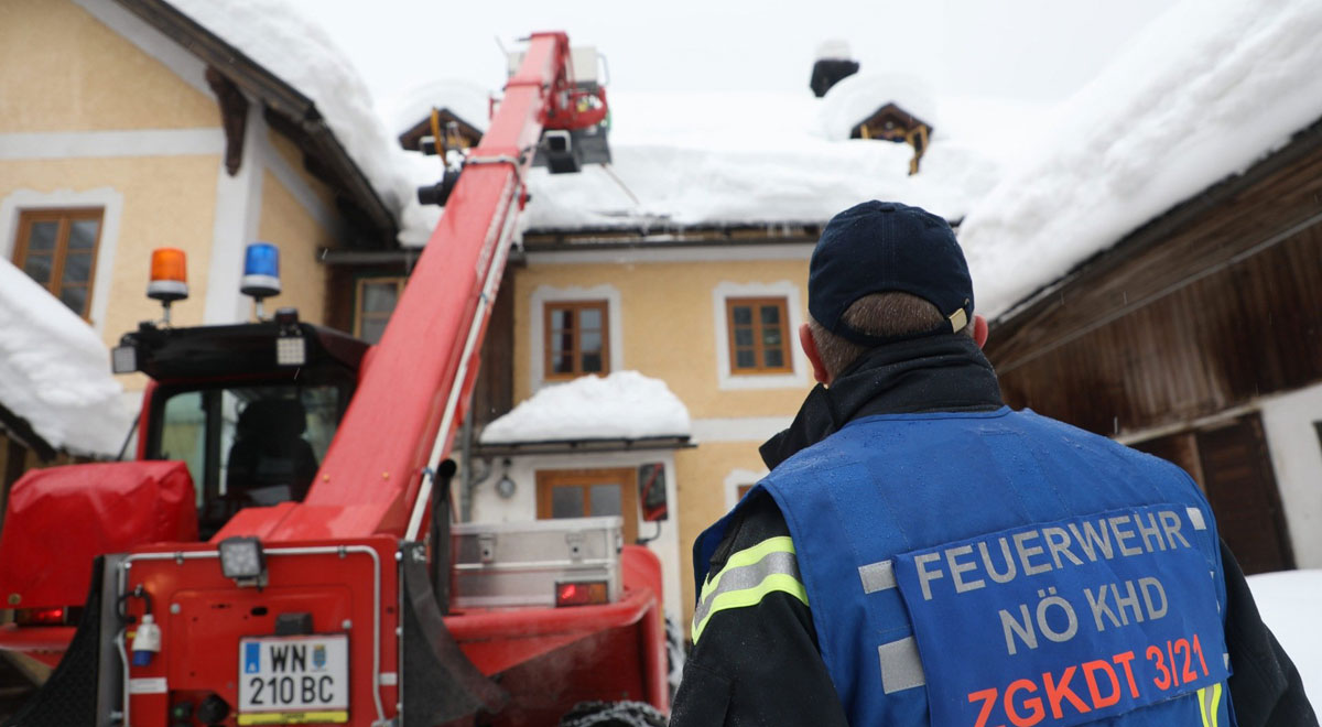 Schnee-Einsatz in Kleinzell / Foto: Presseteam d. FF Wr. Neustadt